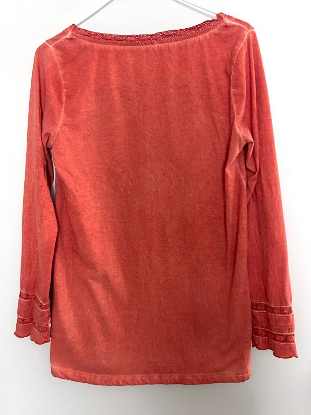 Soft Surroundings Philomena Chevron Tunic Top Burnt Orange Long Sleeve Boho Sz M - Picture 3 of 8
